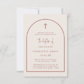 Terracotta Moderne Bogenschrift Minimalistische Ta Einladung (Vorderseite)