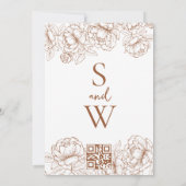 Terracotta Moderne Boho Minimalistische Hochzeit Einladung (Rückseite)