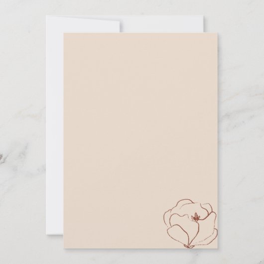 Terracotta Moderne botanische Blütendusche Einladung (Rückseite)