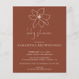 Terracotta Moderne Botanische Haushalts Babydusche Flyer