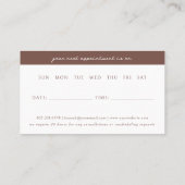 Terracotta | Moderne elegante Minimalistische Erne Visitenkarte (Rückseite)