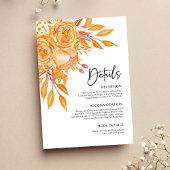 Terracotta Moderne florale Hochzeit Begleitkarte