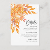 Terracotta Moderne florale Hochzeit Begleitkarte (Vorderseite)