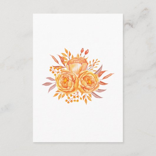 Terracotta Moderne florale Hochzeit Begleitkarte (Rückseite)