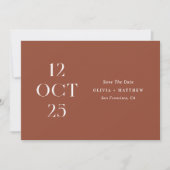 Terracotta Moderne Foto Hochzeit Save The Date (Vorderseite)