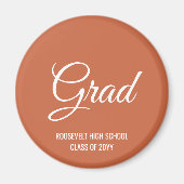 Terracotta Moderne Graduierung Party Memory Magnet (Vorne)