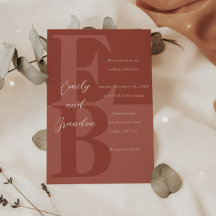 Terracotta Moderne Grosse Einladung zur Hochzeit