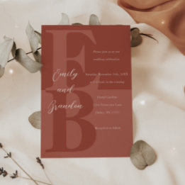 Terracotta Moderne Grosse Einladung zur Hochzeit