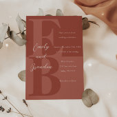 Terracotta Moderne Grosse Einladung zur Hochzeit