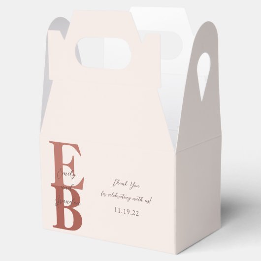 Terracotta Moderne Große Hochzeit nach Maß Geschenkschachtel (Geöffnet)