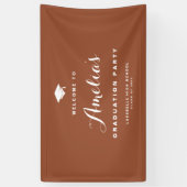 Terracotta Moderne Kalligraphie Abschluss Banner (Vertikal)