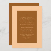 Terracotta Moderne Minimalistische einfache Hochze Einladung (Vorne/Hinten)
