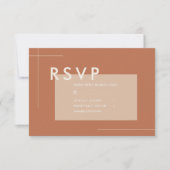 Terracotta Moderne Minimalistische Hochzeit RSVP Karte (Vorderseite)