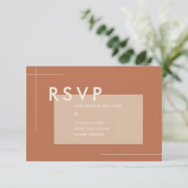 Terracotta Moderne Minimalistische Hochzeit RSVP Karte