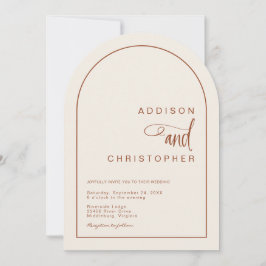 Terracotta Moderne Minimalistische Script Wedding Einladung