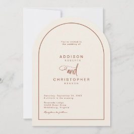 Terracotta Moderne Minimalistische Script Wedding Einladung