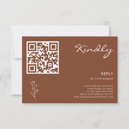 Terracotta Moderne Minimalistische UAWG QR Code Ka Einladung (Vorderseite)