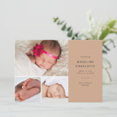 Terracotta Moderne Multi-Foto-Geburt Ankündigung (Stehend Vorderseite)