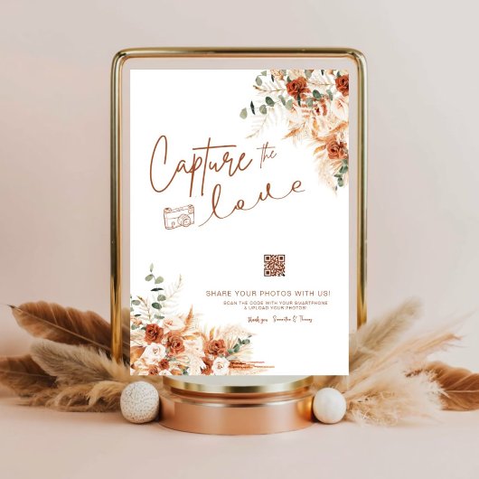 Terracotta Moderne Script Capture The Liebe Weddin Poster