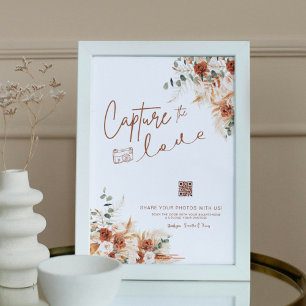 Terracotta Moderne Script Capture The Liebe Weddin Poster