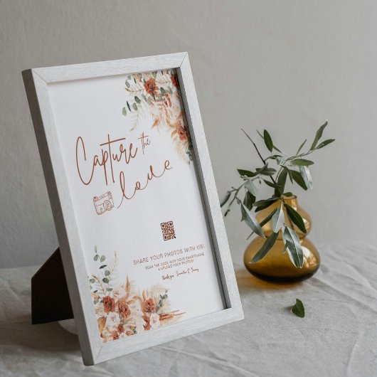 Terracotta Moderne Script Capture The Liebe Weddin Poster
