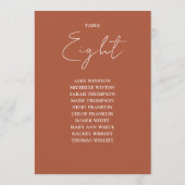 Terracotta Moderne Seekarte Tischnummer (Rückseite)