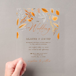 Terracotta Moderne Skripte Elegante Hochzeit im He Acryleinladungen