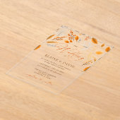 Terracotta Moderne Skripte Elegante Hochzeit im He Acryleinladungen (Ablage )