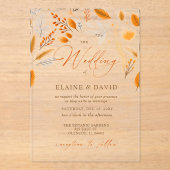 Terracotta Moderne Skripte Elegante Hochzeit im He Acryleinladungen (Vorderseite)