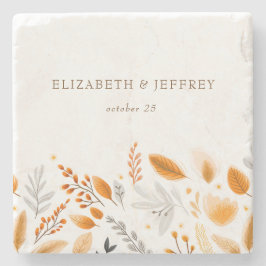 Terracotta Moderne Skripte Elegante Hochzeit im He Steinuntersetzer