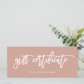 Terracotta Moderne Skripte | Geschenkgutschein (Stehend Vorderseite)