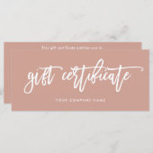 Terracotta Moderne Skripte | Geschenkgutschein (Vorne/Hinten)