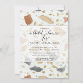 Terracotta Moderne Terrazzo Abstrakte Paare Dusche Einladung (Vorderseite)