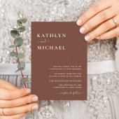 Terracotta Moderne Typografie in einer Hochzeit Einladung