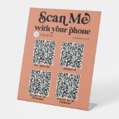 Terracotta Moderne Typografie QR Code-Vernetzung Sockelschild (Vorderseite)