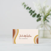 Terracotta Moderne Visitenkarte mit QR-Code (Stehend Vorderseite)