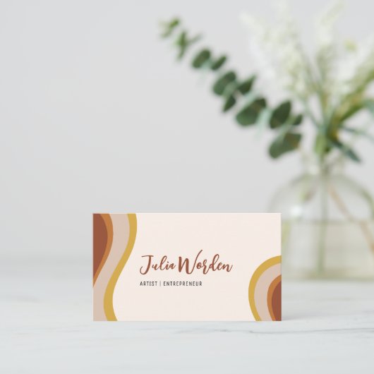 Terracotta Moderne Visitenkarte mit QR-Code (Stehend Vorderseite)