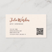 Terracotta Moderne Visitenkarte mit QR-Code (Rückseite)