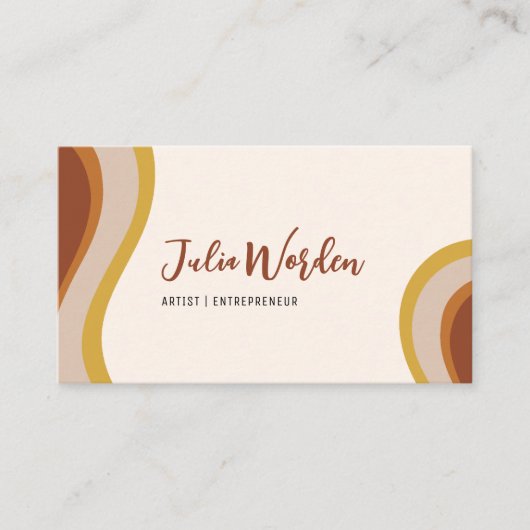 Terracotta Moderne Visitenkarte mit QR-Code (Vorderseite)