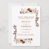 Terracotta Moderne Wasserfarbe Foto Hochzeit Save The Date (Vorderseite)