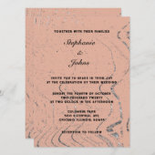 Terracotta Moderne Wave Abstrakte Bohemische Hochz Einladung (Vorne/Hinten)