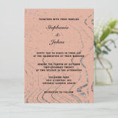 Terracotta Moderne Wave Abstrakte Bohemische Hochz Einladung (Stehend Vorderseite)