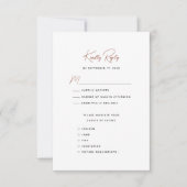 Terracotta Moderne whimsical Script Wedding RSVP Karte (Vorderseite)