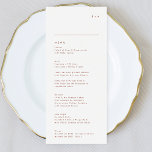 Terracotta Moderne White Monogram Wedding Menükarte<br><div class="desc">schlankes Menü,  um der Sammlung zu entsprechen *Wenn Sie mehr Papieroptionen wünschen,  kann dieses Design in ein schlankes Programm übertragen *oder für weitere Hilfe kontaktieren Sie mich</div>