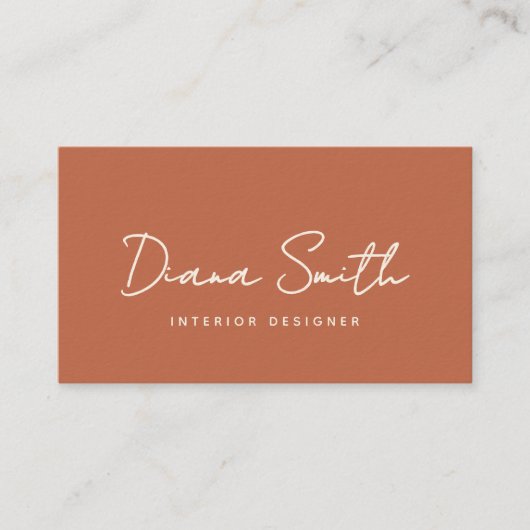 Terracotta Moderner Minimalistischer QR-Code Visitenkarte (Vorderseite)