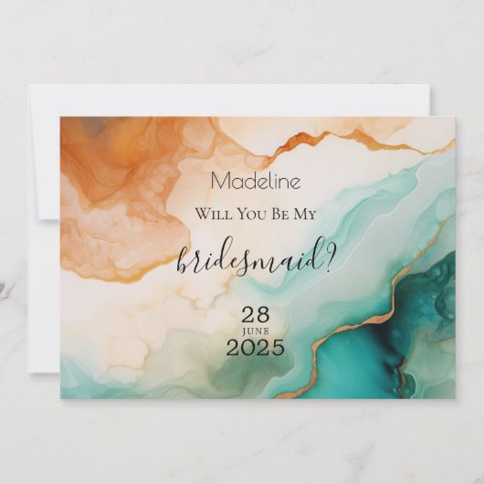 Terracotta Moderner Vorschlag für eine Abstrakte G Einladung (Vorderseite)