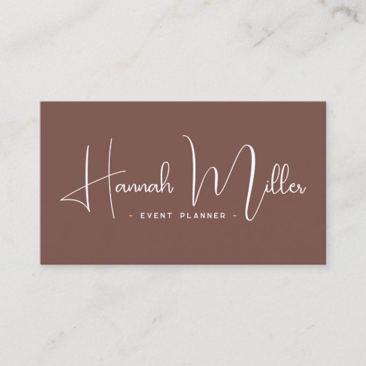 Terracotta | Modernes Elegantes Minimalistisch Visitenkarte (Vorderseite)