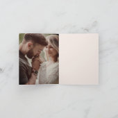 Terracotta Modernes Foto Hochzeit Danke Karte (Innenseite)