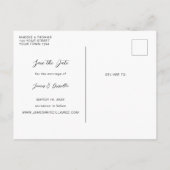 Terracotta Modernes Foto Hochzeit Postkarte (Rückseite)