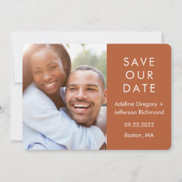 TERRACOTTA Modernes Foto Hochzeit Save The Date